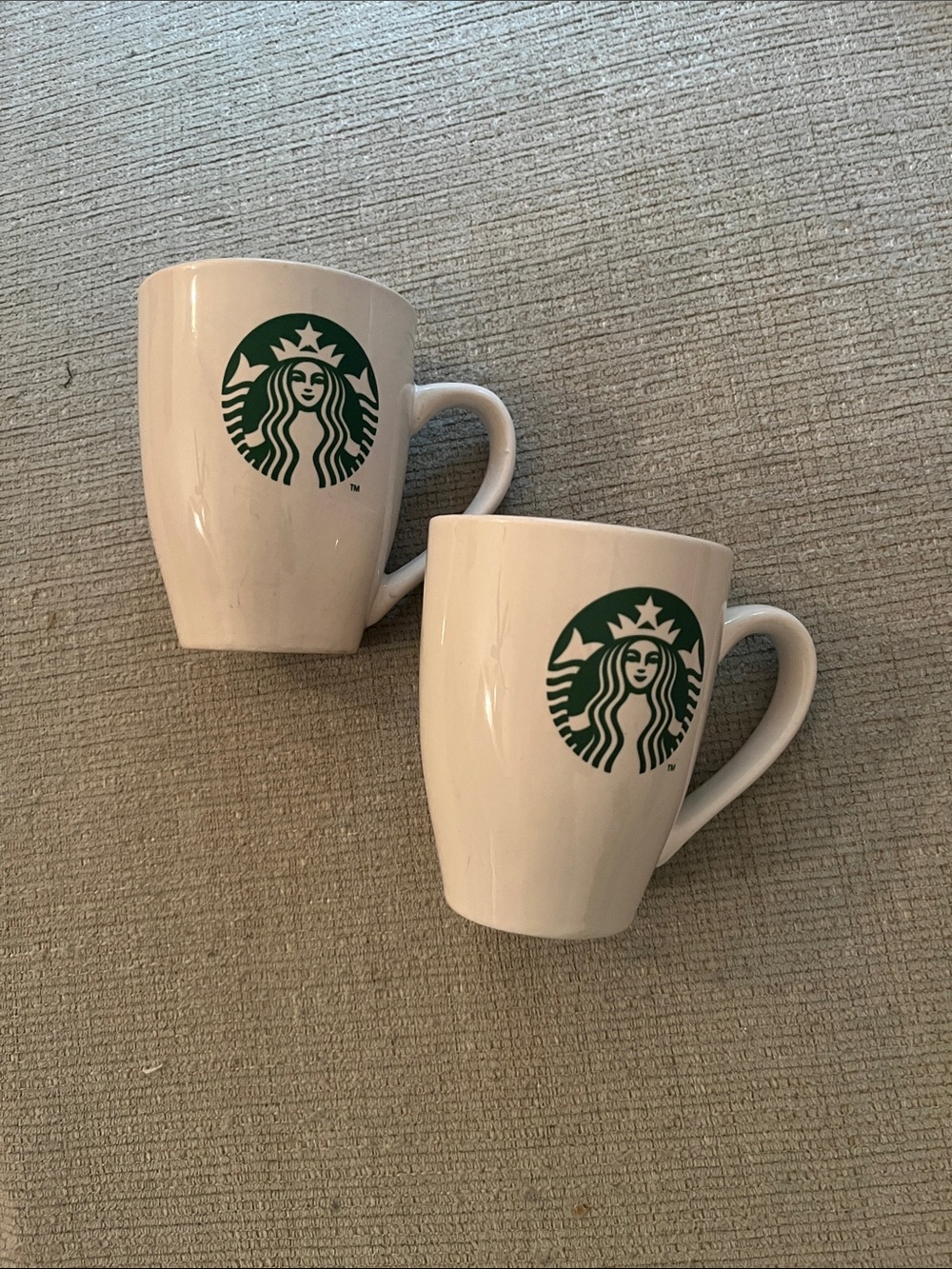 Starbucks White Mug Pair with Green Logo